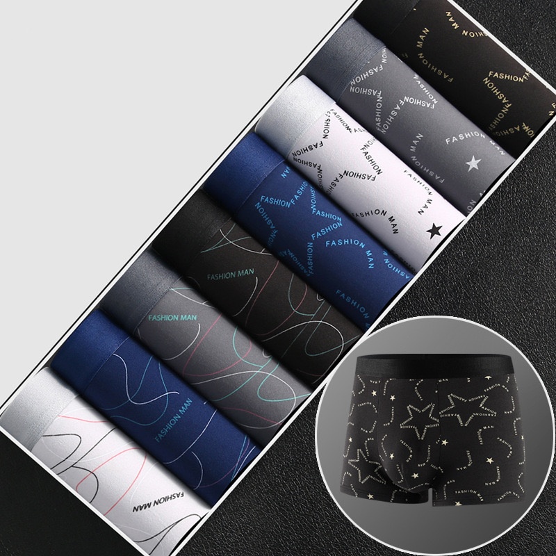 Boyshort Underwear - 4/8Pcs Mann Boxer Gedruckt Unterhose U